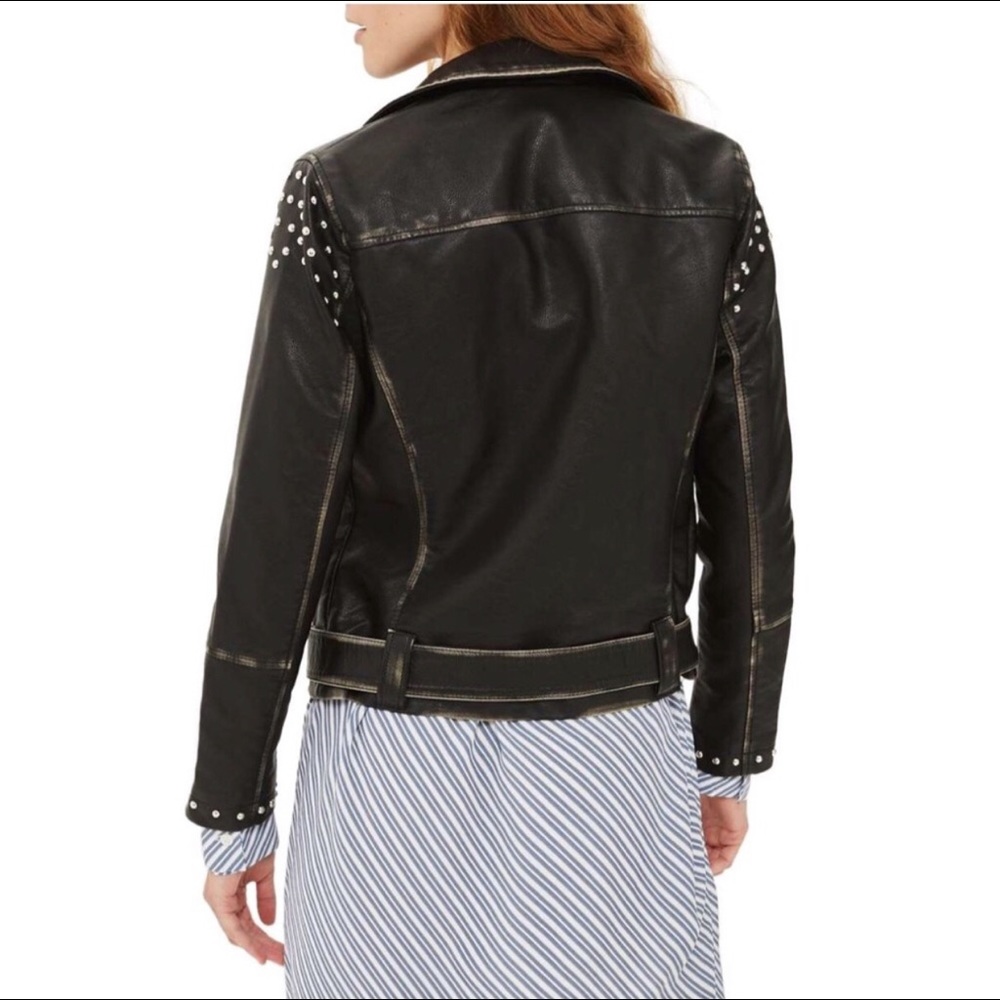 Top shop Naomi studded faux leather jacket - Picture 3 of 7